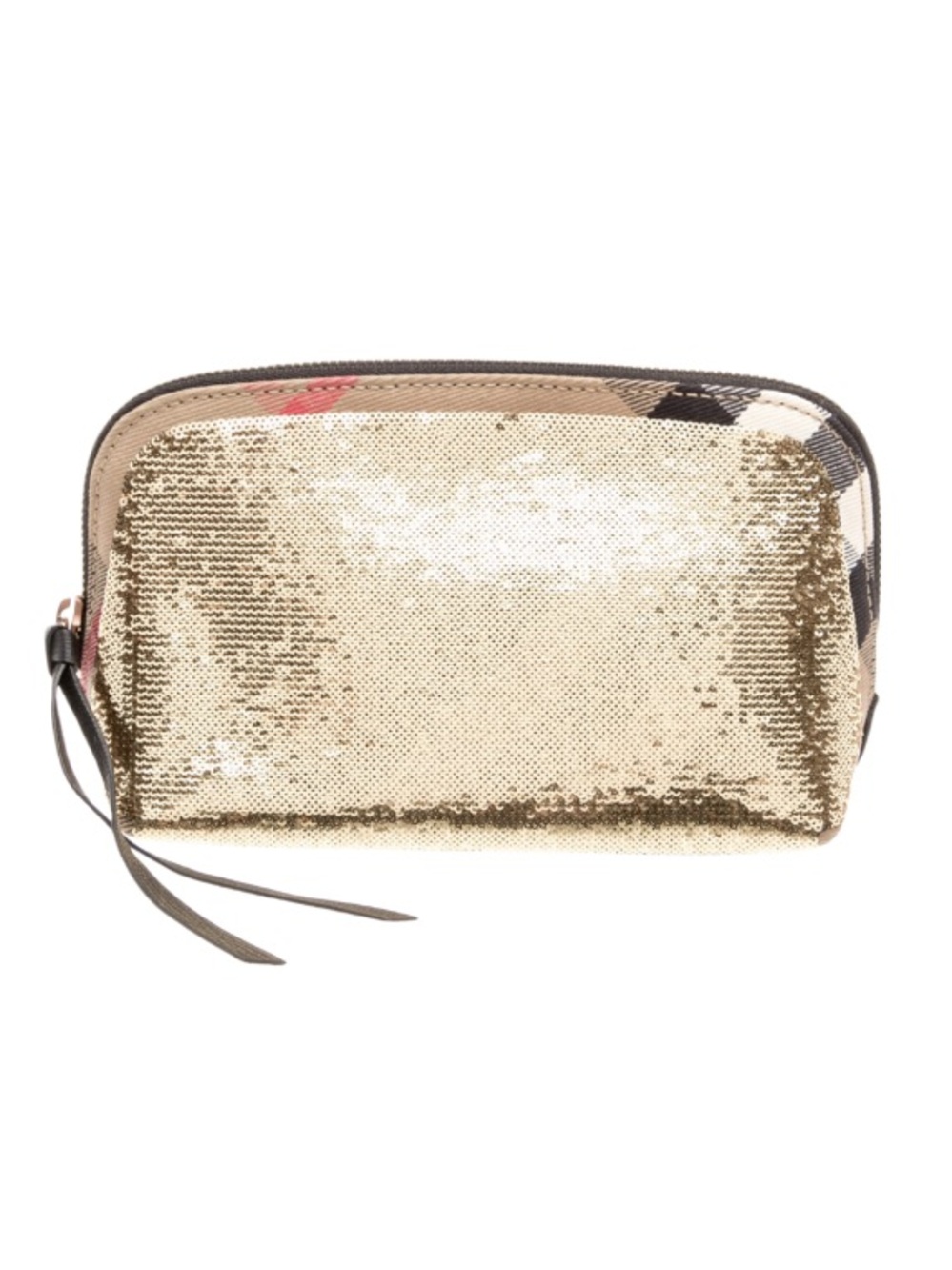 Burberry Gold Sequin Women's Cosmetic Pouch. Holidays. Classic